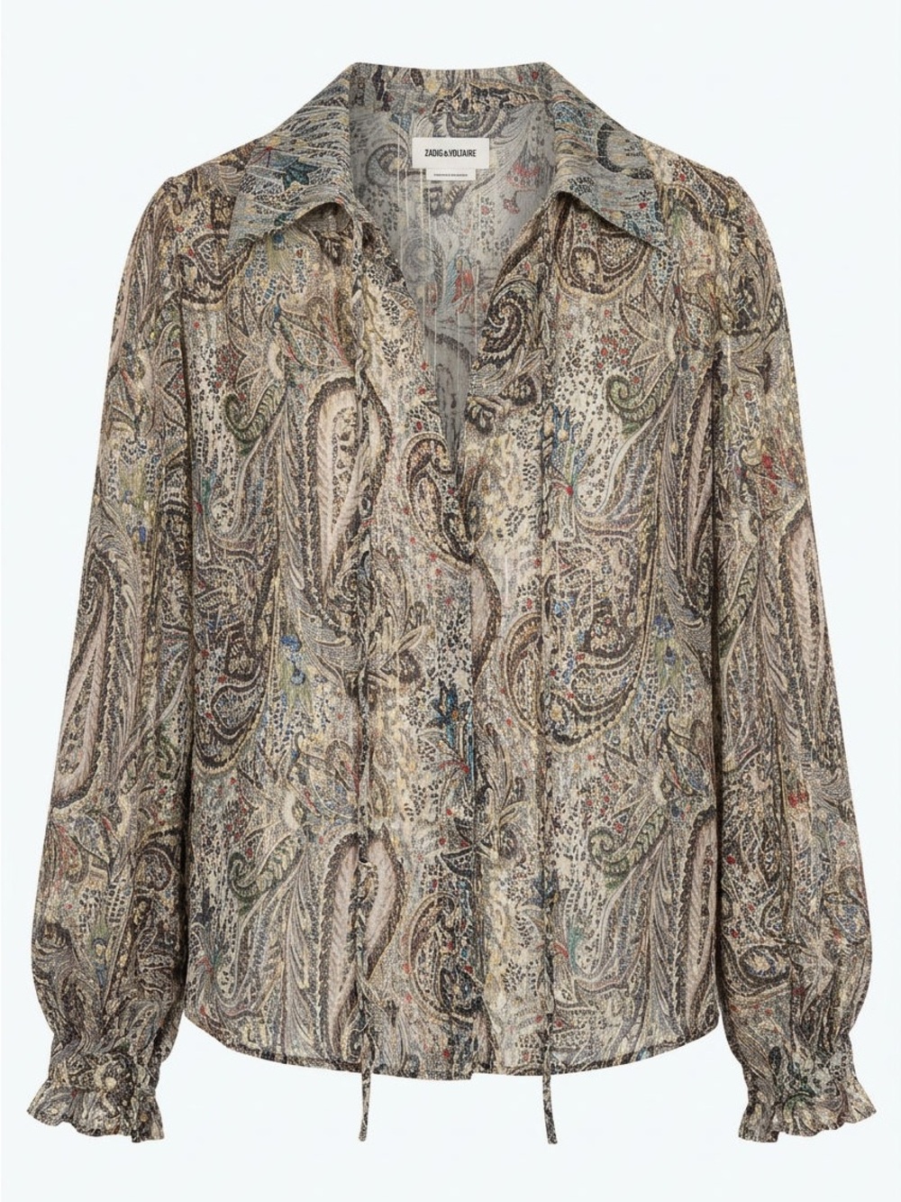 Zadig & Voltaire Paisley Button-Down Blouse in Neutral Multicolor